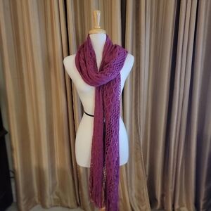 Beautiful and Delicate  70 Inch Fucia Knit Scarf